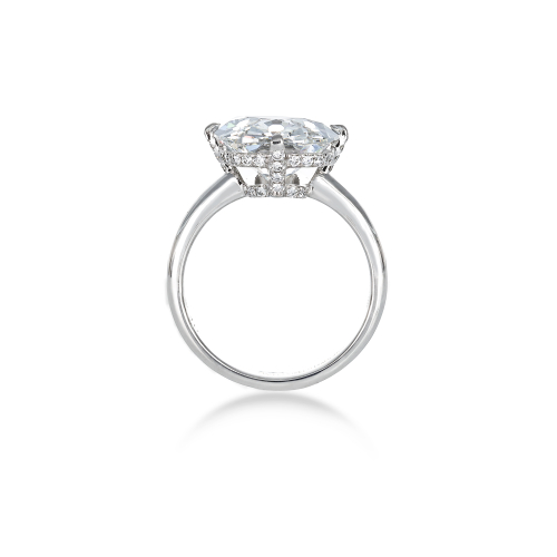 7-Carat Lab-Grown Cushion Brilliant Diamond Hidden Halo Engagement Ring